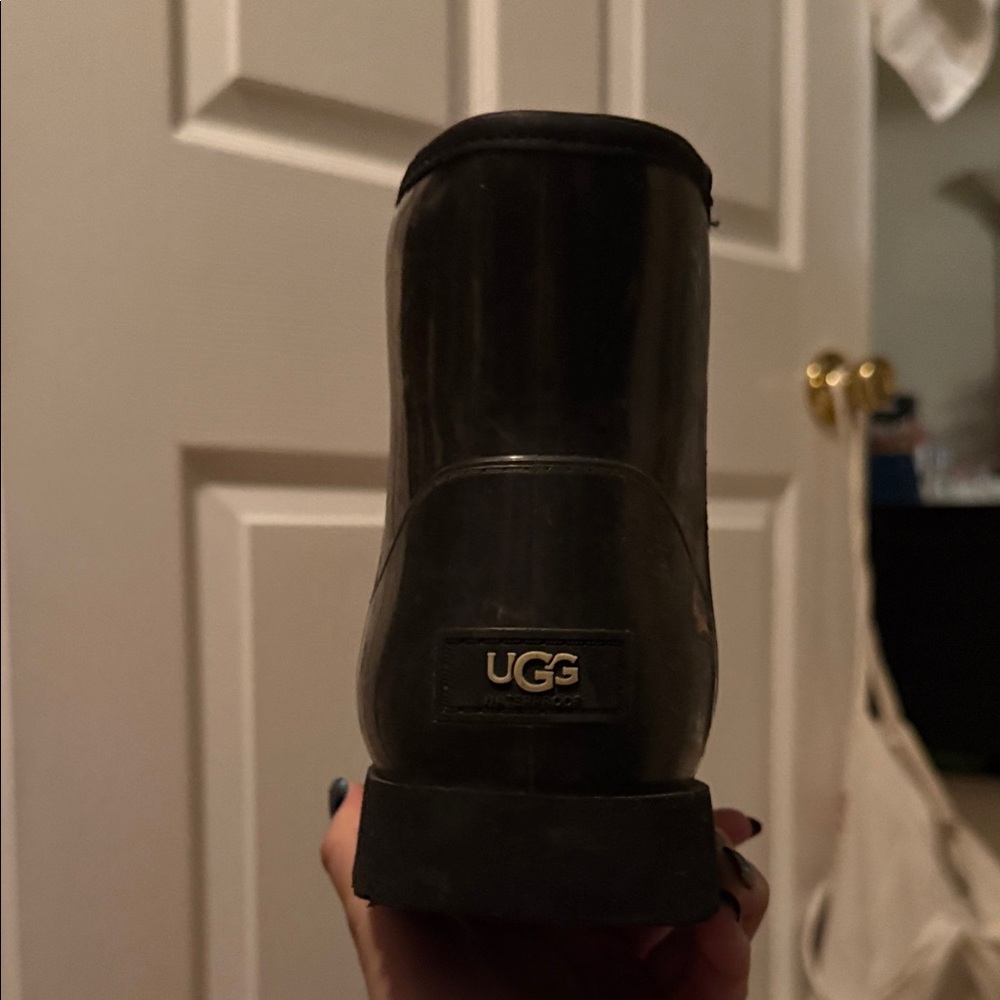 UGG Glossy Black Ankle Boots - Picture 2 of 5